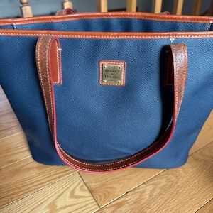 Dooney & Bourke Blue and Brown Leather Tote